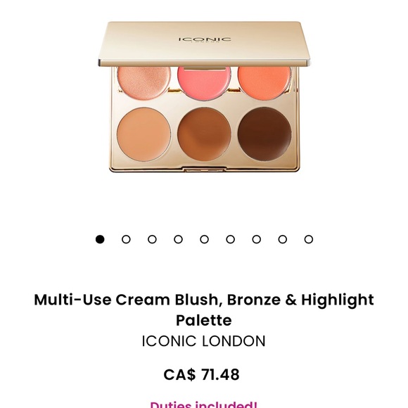 BNIB by ICONIC LONDON MULTI USE CREAM BLUSH, BRONZE AND HIGHLIGHT PALETTE - Picture 1 of 14